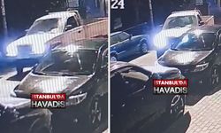 Virajı hızla döndü! Arabaya çarpıp kaçtı