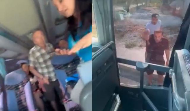 Didim'de turist taşıyan otobüse taşlı saldırı!