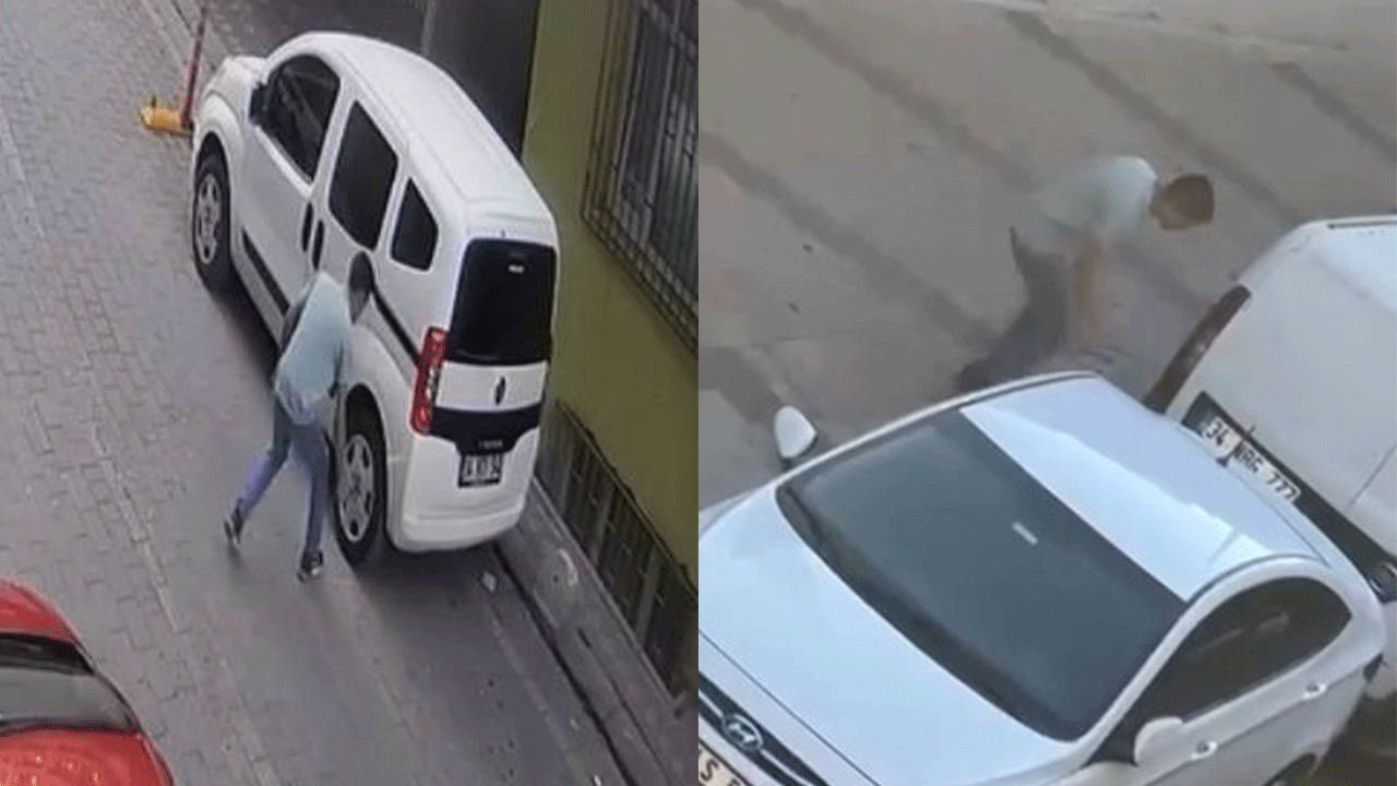 Park halindeki araçların lastiklerini patlattı!