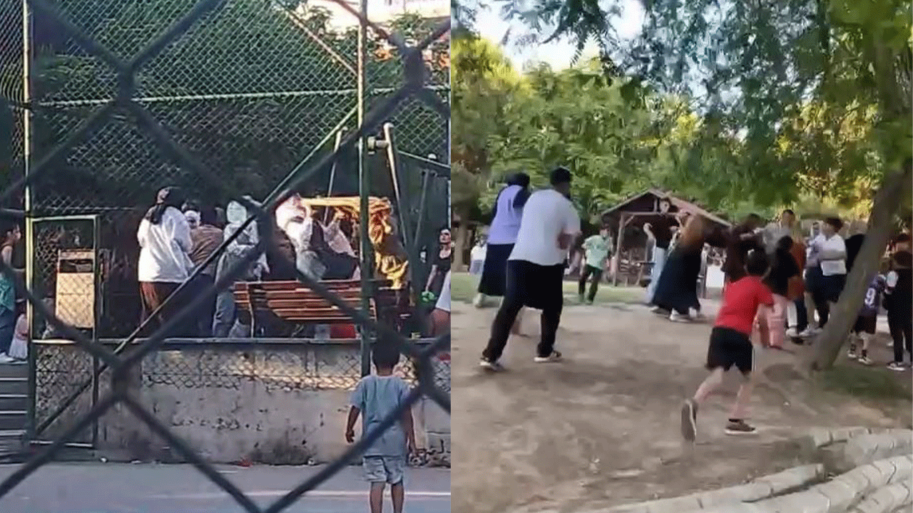 Çocuklarından daha çok onlar kavga etti