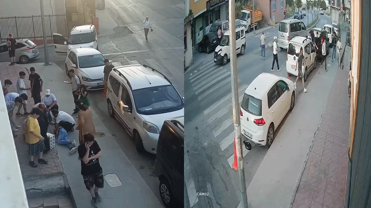 Arnavutköy’de sokak ortasında sopalı dehşet! O anlar kamerada
