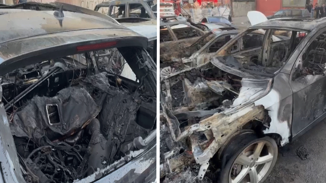 Sanayide yangın paniği! Arabalar alev aldı